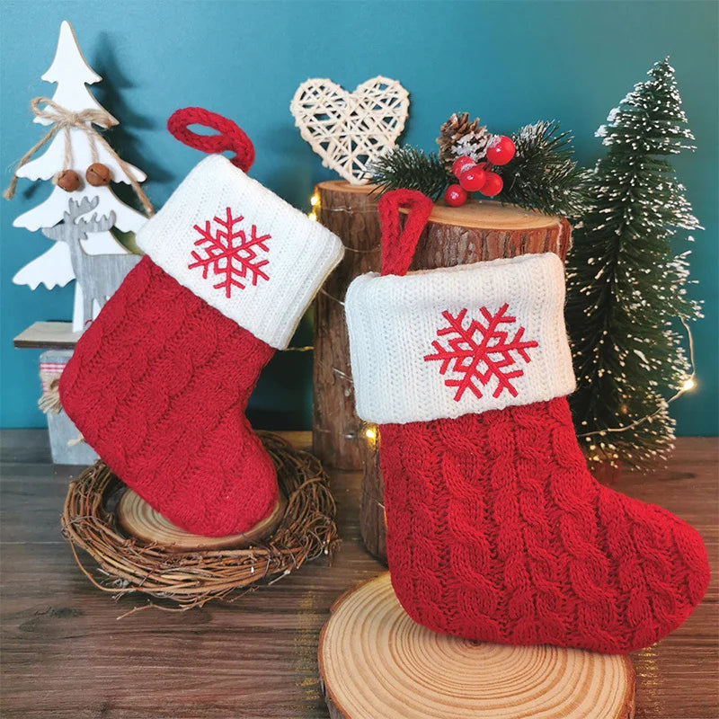 Letters Christmas Stocking New Knitting Christmas Tree Pendant Decorations