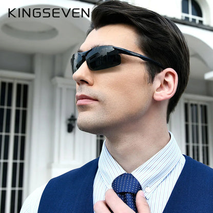 Genuine KINGSEVEN Polarized Men Aluminum Sunglasses Driving Mirror Lens