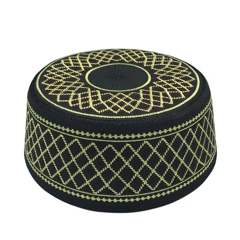 Muslim Hats Cotton Embroidery Islamic Men Prayer Arab Clothing Caps