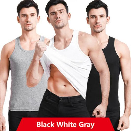 3Pcs/Lot Men Cotton Tank Tops Underwear Boy's Undershirt Transparent Shirts