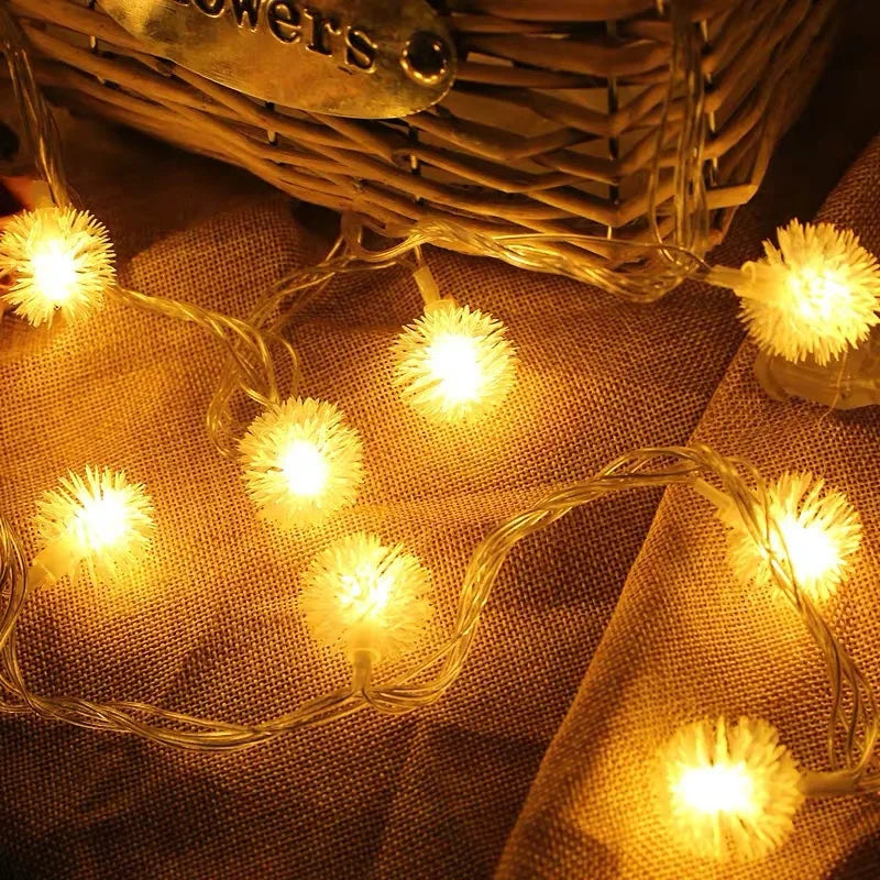 1.5M Pine Cones Snowflake LED String Lights Fairy Led Garland New Year