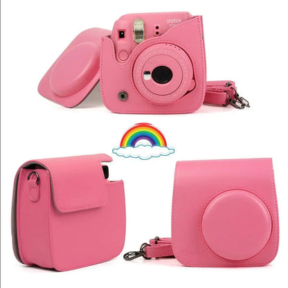 Fujifilm Instax Mini Camera Case Bag PU Leather Cover With Shoulder Strap