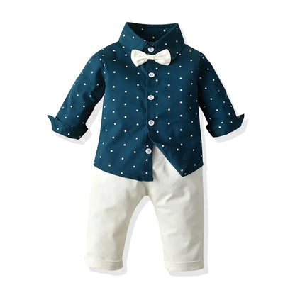 Top and Top Fashion Boys Clothes Set Outfits  Formal Party Top Pants 2Pcs Kids