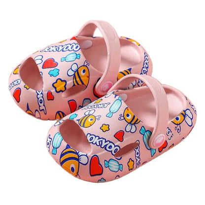 New Kids Slippers for Boys Girls Cartoon Shoes 1-6 Years Non-Slip Flip Flops