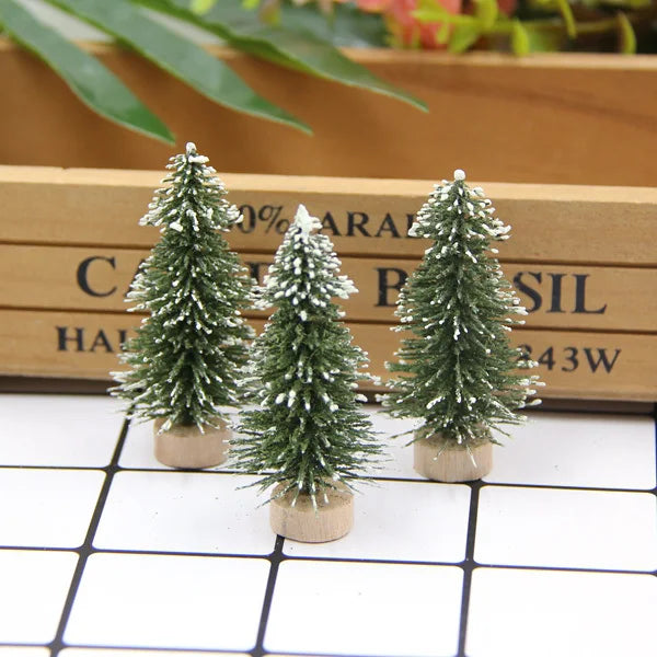 10pcs/Lot 65mm Christmas Trees Small Pine Trees Mini Trees Placed in the Desktop