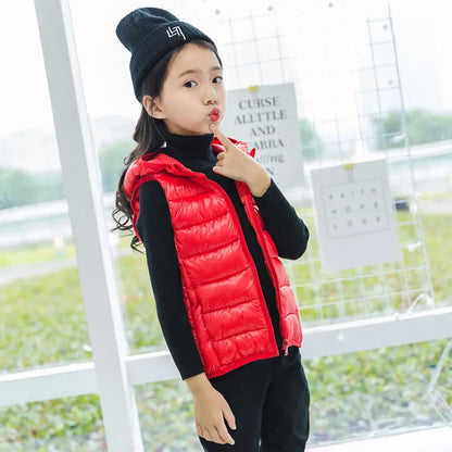 Kids Vest Children's Girls Vest Hooded Jacket Winter Autumn  Waistcoats