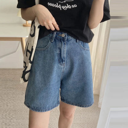 Classic Denim Shorts Women Summer Blue High Waist Shorts Jeans Womens Shorts