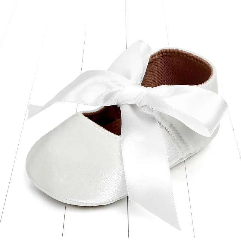 Baby Girl Cute Shoes Bow Lace Up PU Leather Princess Baby Shoes