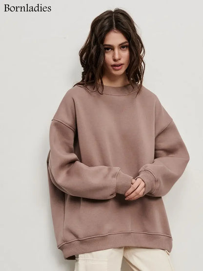 Bornladies Oversized Hoodies & Sweatshirts for Women Autumn Winter Thick Warm