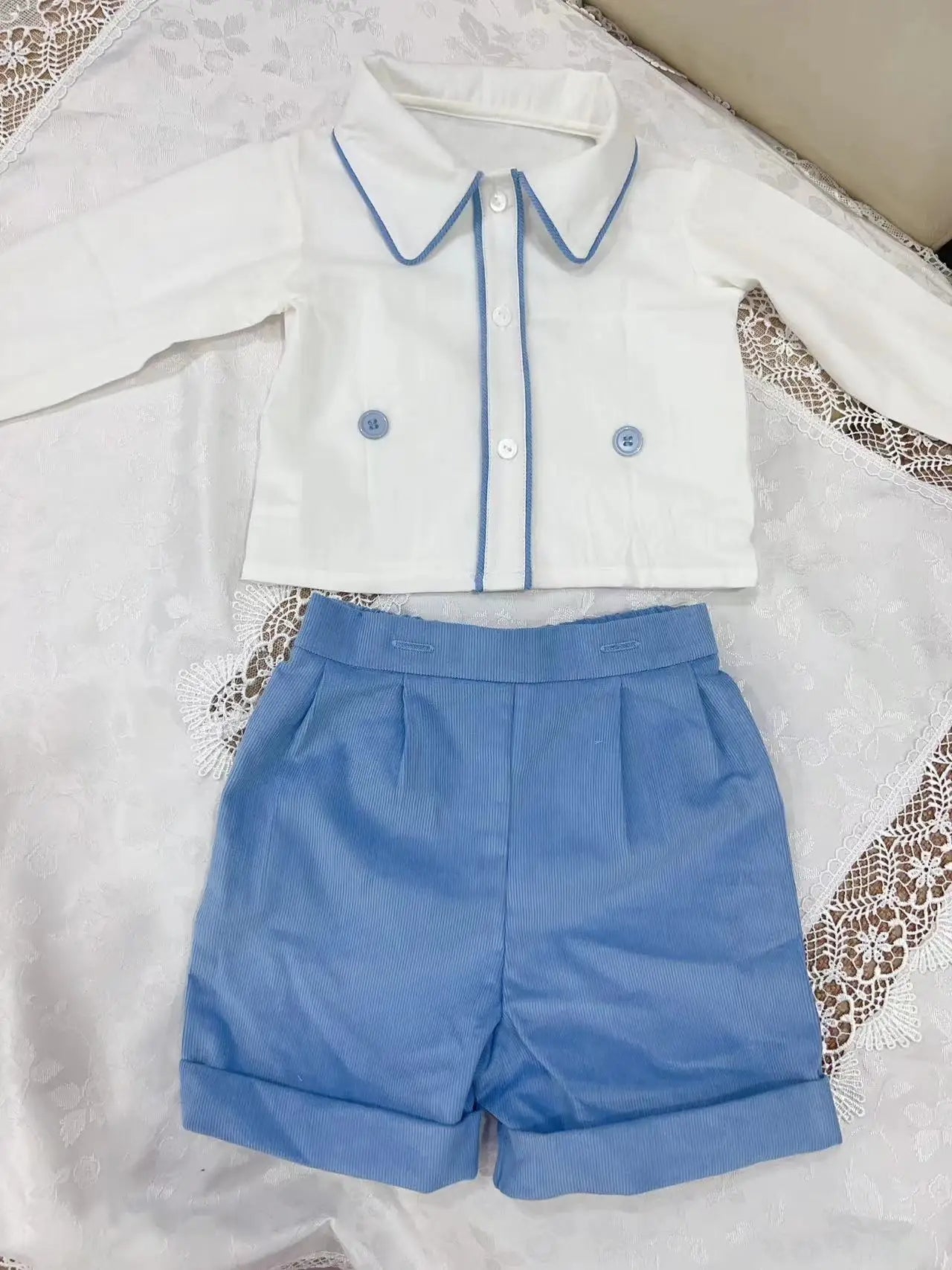 Autumn Kids Clothes Children Cotton Handsome Clothes  Shirt+pantie Children