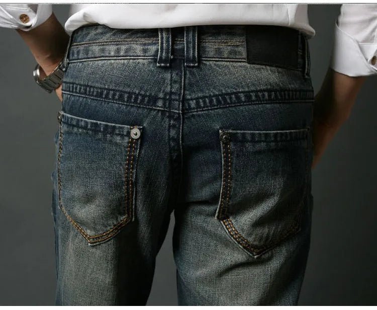 Flared Jeans Boot Cut Jeans Men Leg Fit Classic Denim Flare Vintage Jeans