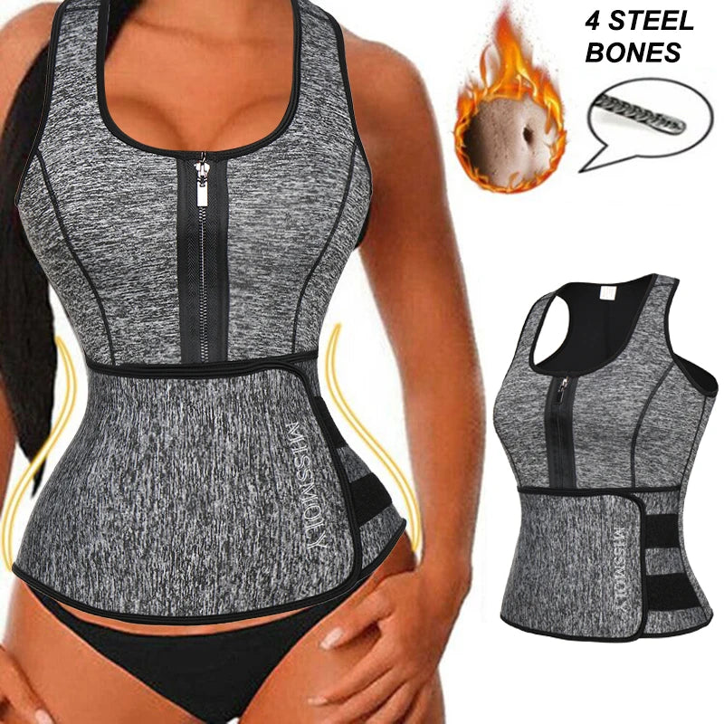 Women Neoprene Waist Trainer Sweat Sauna Suit Waist Cincher Slimming Vest