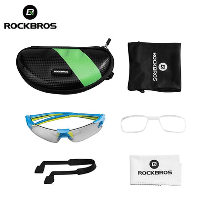 ROCKBROS Cycling Wrap Sunglasses Men's Photochromic Sport Glasses Outdoors UV400