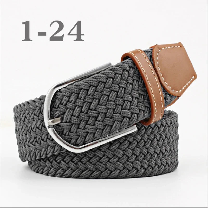 ZLD 60 Colors Female Casual Knitted Pin Buckle Men Belt