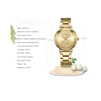 MINI FOCUS Rose Gold Watch Women Quartz Watches Ladies Top Brand