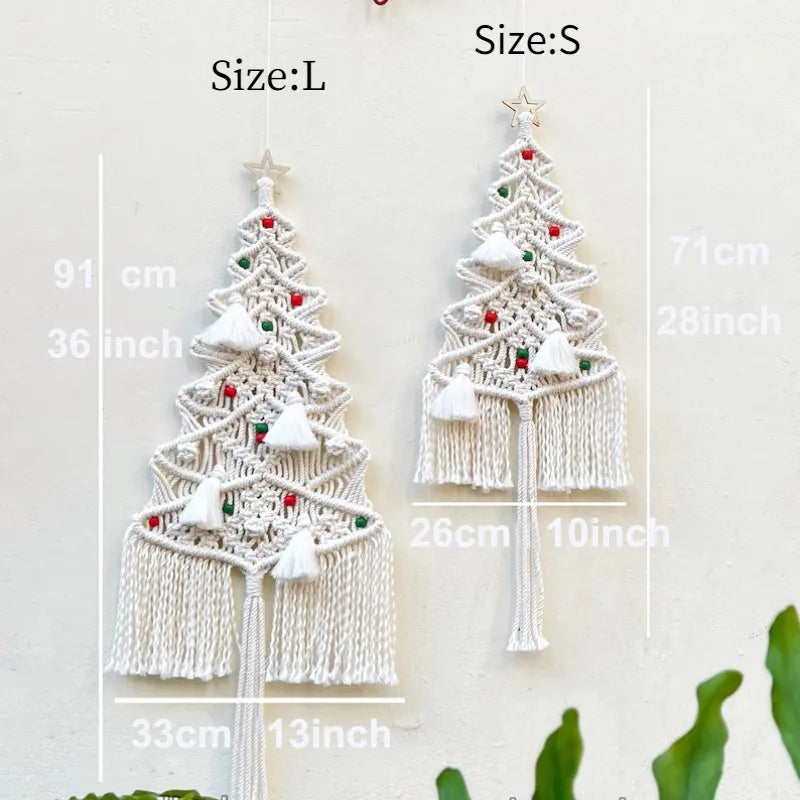 Macrame Christmas Tree White Pine Tree Christmas Wall Hanging Boho Christmas