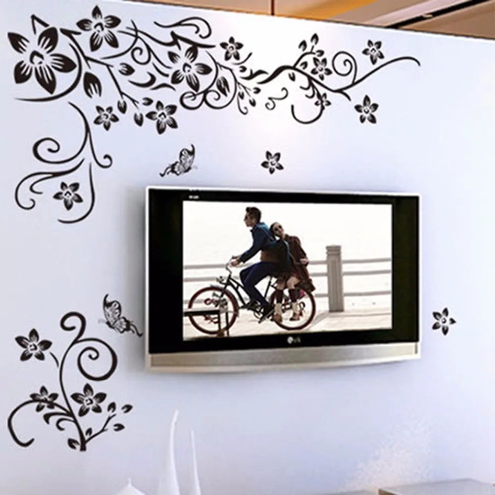 Hot DIY Wall Art Decal Decoration Fashion Romantic Flower Wall Sticker