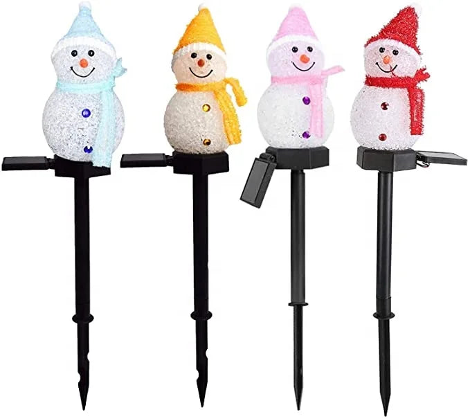 Solar Snowman Christmas Garden Lights Outdoors,Waterproof Solar Garden Lights