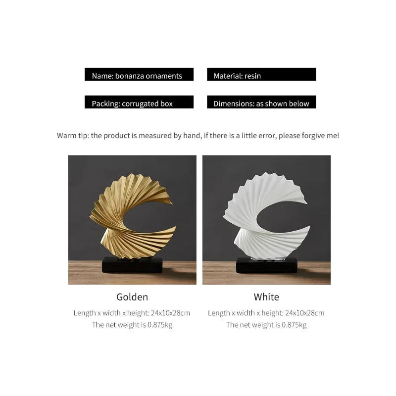 Modern Decor Abstract Sculpture Resin Sculptur Art Golden Statue Decoration