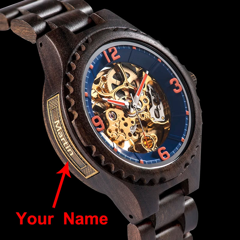 Custom Logo Mechanical Watch Men Bobo Bird Personalized Man Wrist Watch