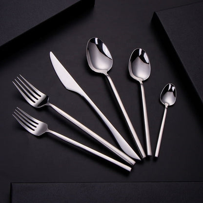 Polished Cutlery Set Modern Silverware Set 18/10 Stainless Steel Tableware