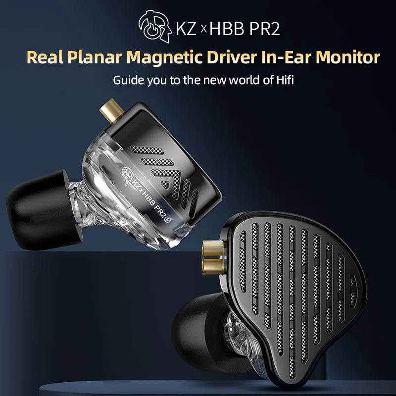 KZ X HBB PR2 In-Ear Metal Earphones Planar Magnetic Driver IEM HIFI Headphones