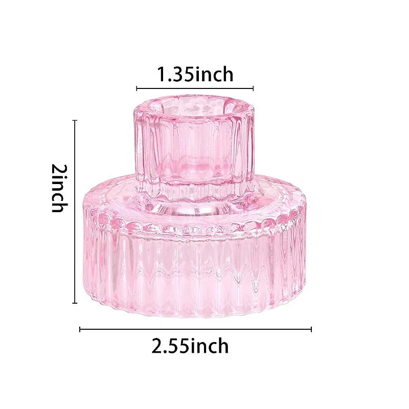 Creative Glass Candle Holder Table Candle Stand Transparent Glass