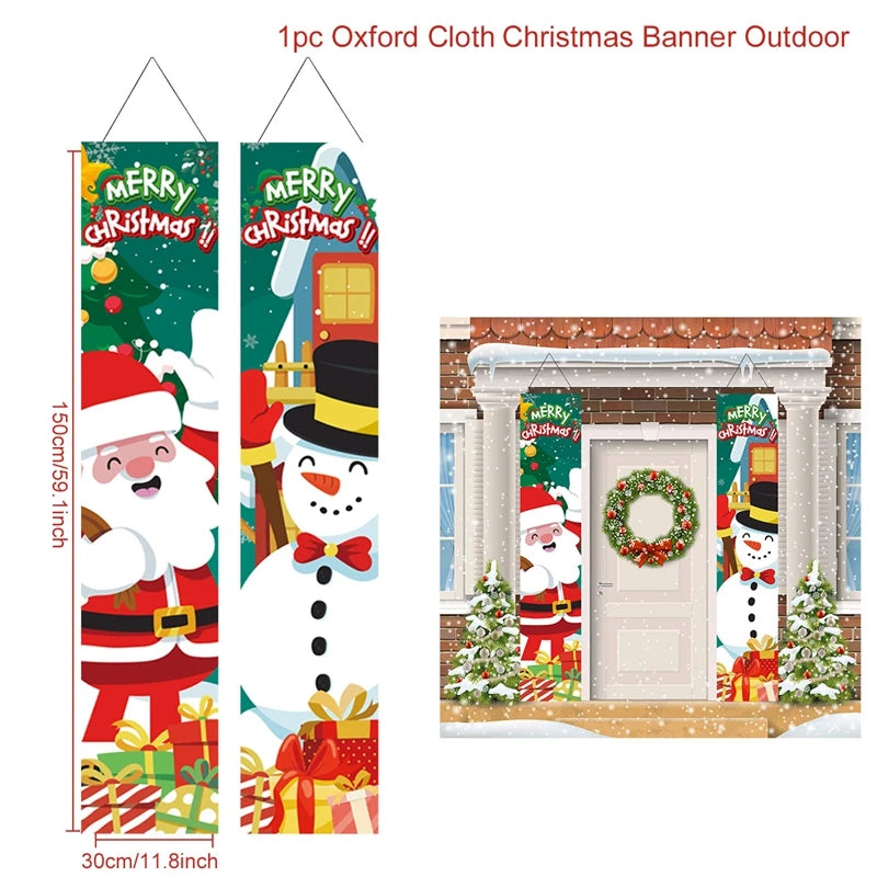 Christmas Door Decoration 2024 Merry Christmas Banner Decor for Home