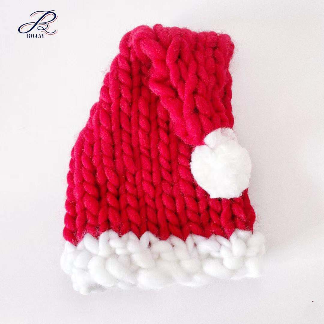 Luxury Christmas Hat Warm Chunky Knit Beanie Handmade Long Tail Knit