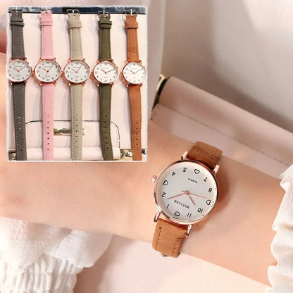 Women Watches Simple Vintage Small Dial Watch Sweet Leather Strap Outdoor