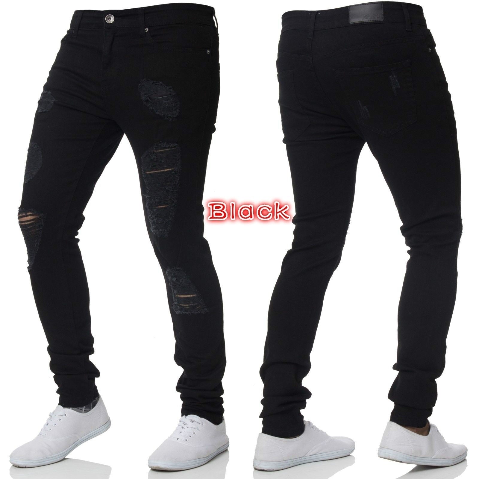 Fashion Tapered Mens Custom for Men Stylish Pant Streetstyle Pants Hole Trouser