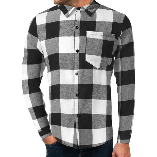 2311 New Arrival Shirts for Men 100% Cotton Long Sleeve Slim Mens Plaid Shirt