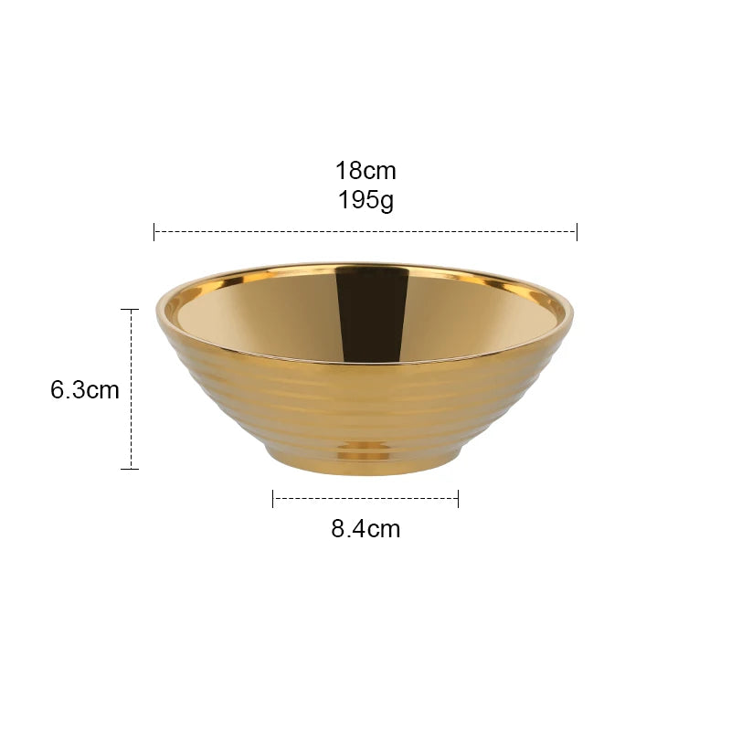 Stainless Steel Soup Bowl Gift Double Layer Anti-Scalding Tableware