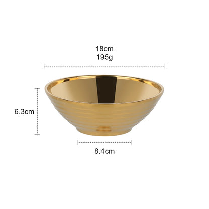 Stainless Steel Soup Bowl Gift Double Layer Anti-Scalding Tableware