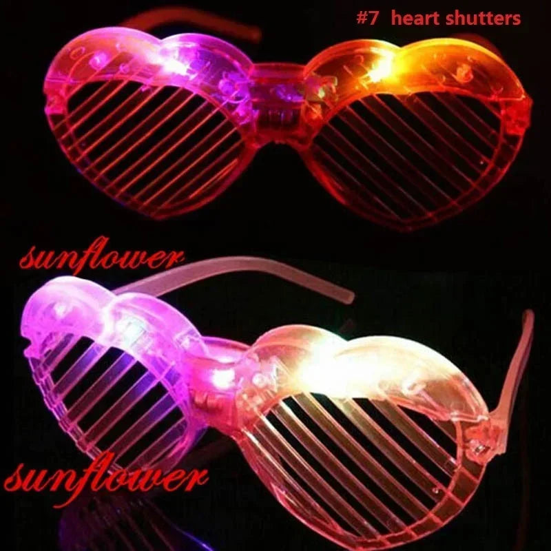 12pcs Adult Kids Women LED Glasses Light Sunglasses Glow New Year