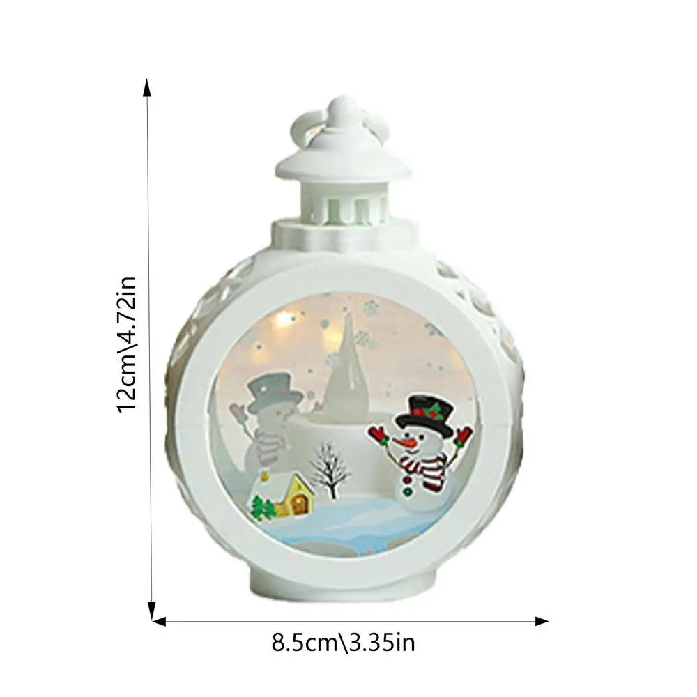 Santa Claus Snowman Lantern Light Merry Christmas Decor for Home Christmas