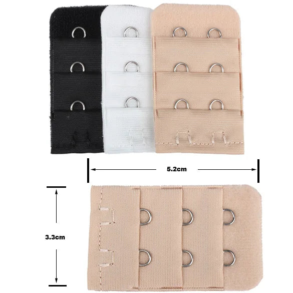 1/3/6pcs Bra Extension Lingerie Strap Extender Replacement With 2 Hooks Bar