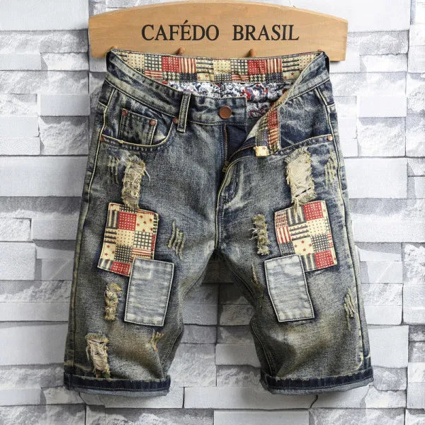 Factory Price Classic Jeans Pants for Mens Short Patchedjeans New Fashion