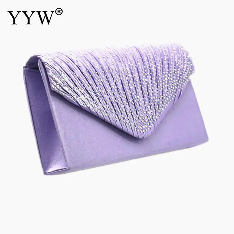 Purple Women Wedding Clutch Handbag Luxury PU Leather Bags Designed Clutch Purse