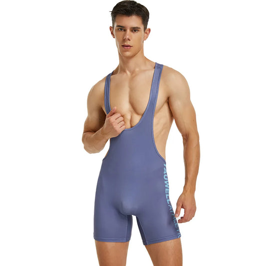 2023 Sexy Fitness Bodysuit Wrestling Singlet Men Bodywear Man Undershirt