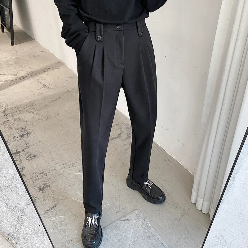 Autumn Winter Woolen Business Dress Pants