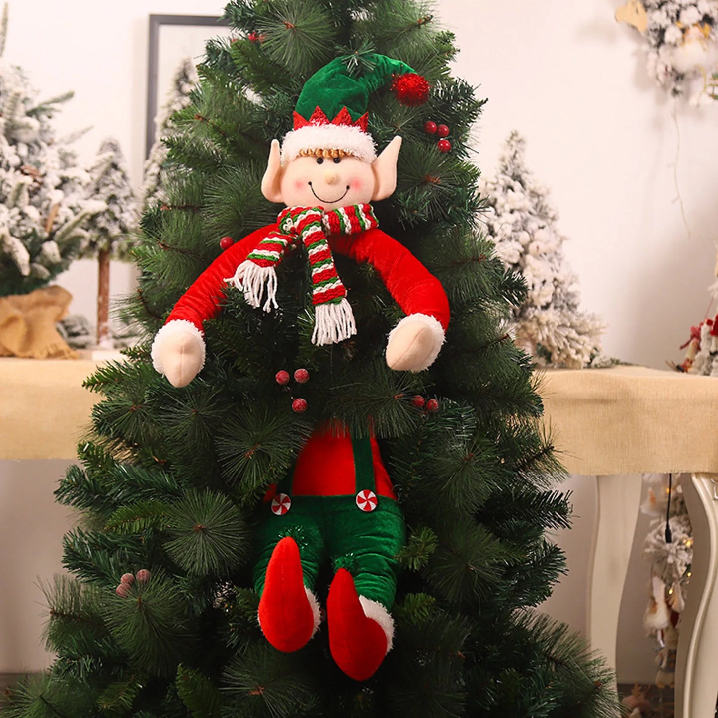 Large Size Christmas Tree Doll Hugger Santa Claus Elves Doll Cute Xmas Tree