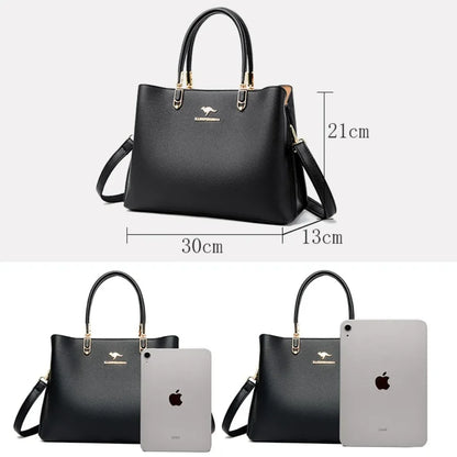 3 Layers Leather Luxury Designer Handbags High Quality Casual Tote Bags