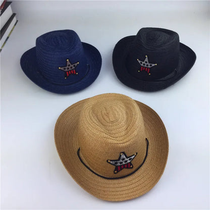 Outdoor Children's Jazz Cowboy Hat Summer Straw Hat Boys