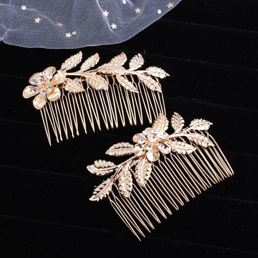 Metal Leaf Hair Clips Women's Hair Accessories Fashion Bridal Wedding Hair