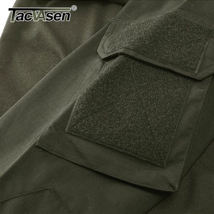 TACVASEN Long Sleeve 1/4 Zipper Tactical T-Shirts With Pockets