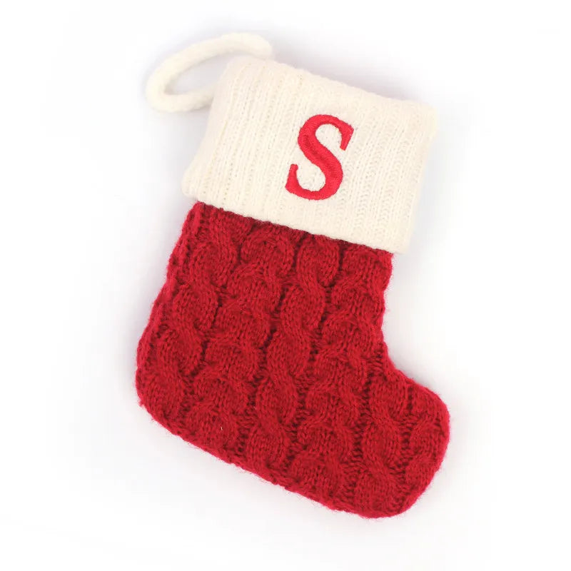 Letters Christmas Stocking New Knitting Christmas Tree Pendant Decorations