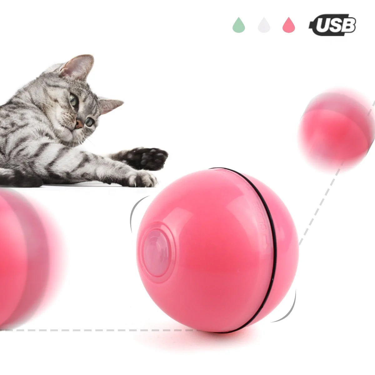 Interactive Pet Toys Automatic Motorized Scrolling USB