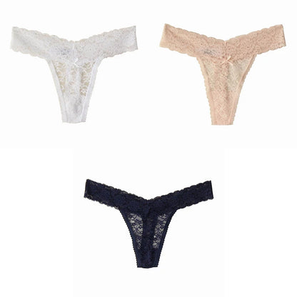 Woman Intimates Low-Rise Soft Female Panties New Plus Size Thongs 3 Pieces