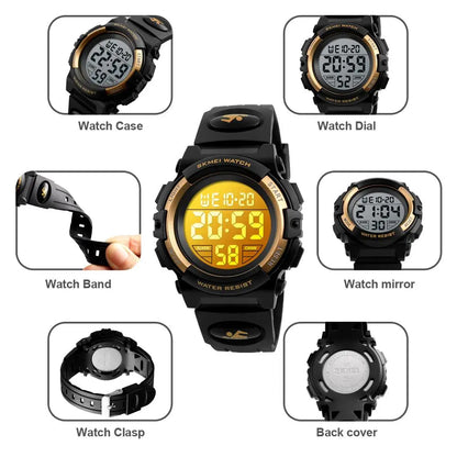 SKMEI Children LED Electronic Digital Watch Chronograph Clock Sport Watches